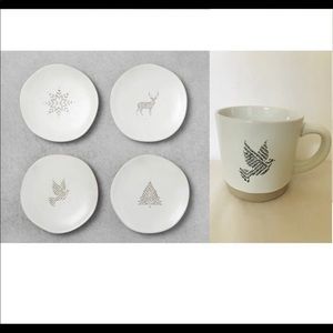 NWT hearth and hand Christmas desert/ salad plate set with a matching mug